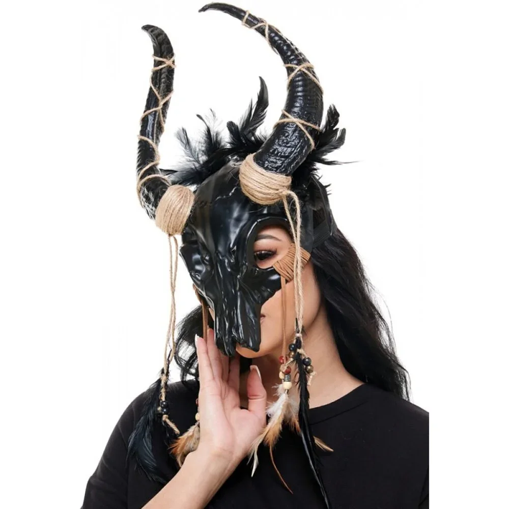 Krampus Ram Goat Demon with Horns Devil Halloween Masquerade Masks Party
